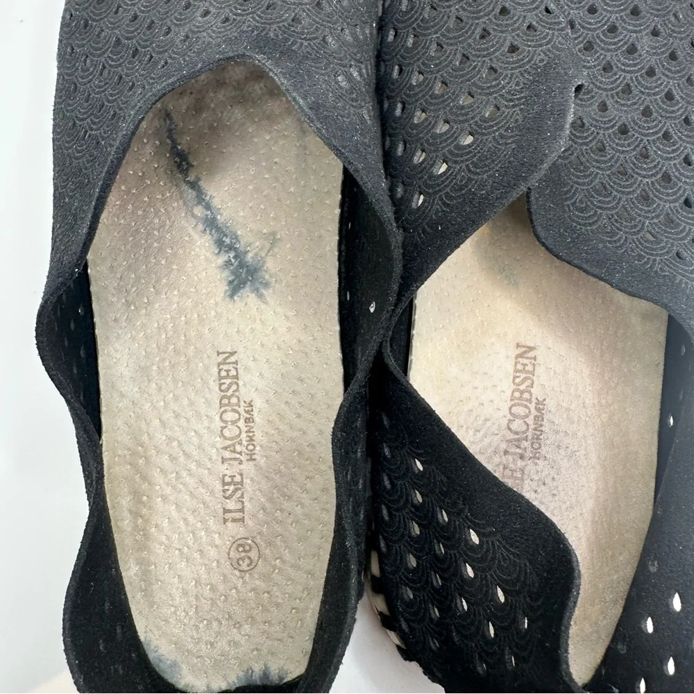 Ilse Jacobsen Tulip Flat Shoes Slip In Black Women's‎ Size US 7.5-8 EU 38